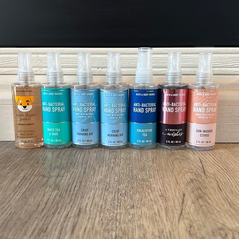 Seven bottles of antibacterial hand spray